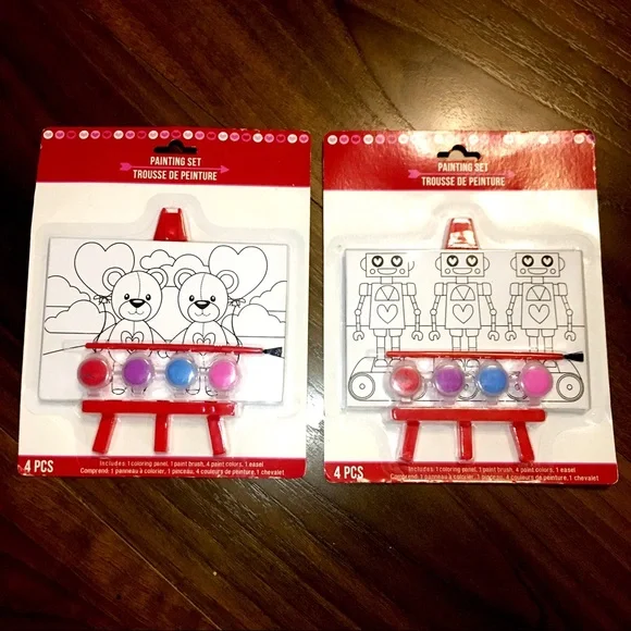 Small Bears and Robots Painting and Easel Sets