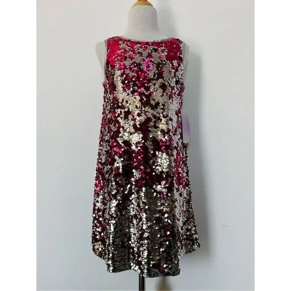 NEW Lavender by Us Angels Girls 7/8 Reversable Sequin Sleeveless Party Dress