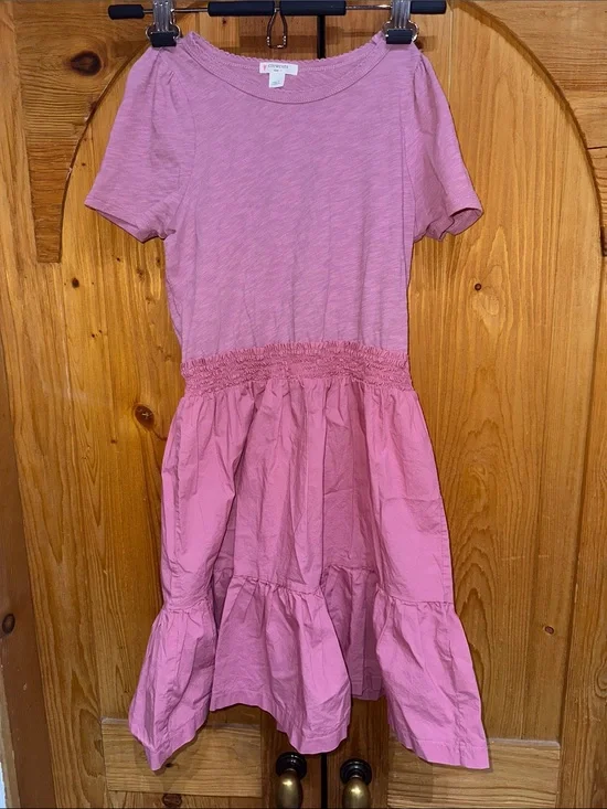 Crewcuts Pink Short-Sleeve Tiered Waist Dress
