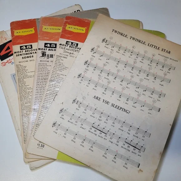 1950s Music Papers Vintage‎ Booklets Scraps Journal Audion Organ Sheet Music Lot