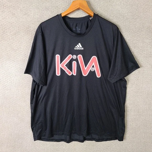 Adidas Shirt‎ Mens 2XL Black Creator Tee Graphic Polyester Short Sleeve Training