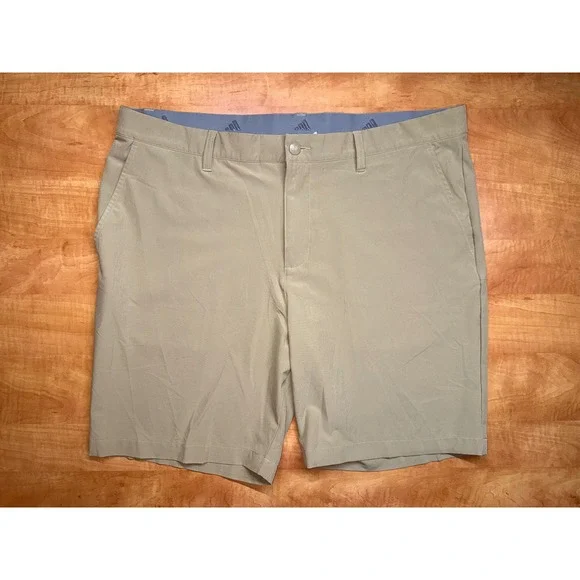 Adidas Golf Ultimate365 Shorts Mens 38 Khaki Tan Stretch Performance