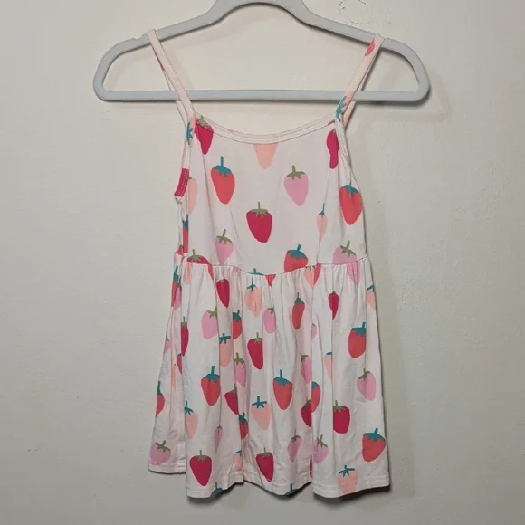 Vivie and Ash Strawberry Sundress Pink Red Green Summer A-line Girls Size 6/7