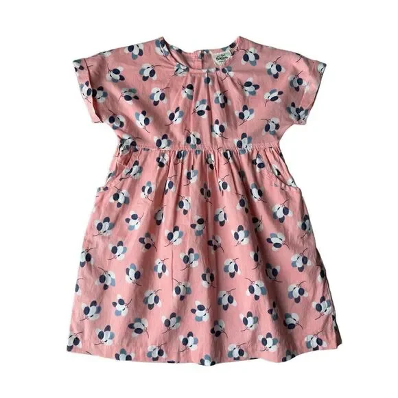 Mini Boden 100% Cotton Pink Floral Spring & Summer Dress Size 5-6Y Girls