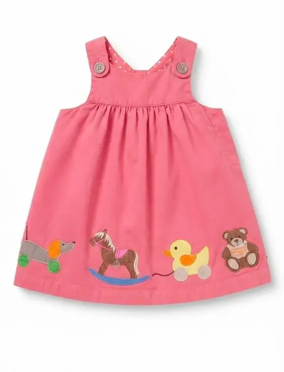 Mini Boden Pink Jumper Dress Duck Horse 18-24 Months