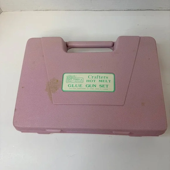 Rag Shop Crafters Hot Melt Glue Gun Set Pink Vintage JY-2002 40W with Case Works
