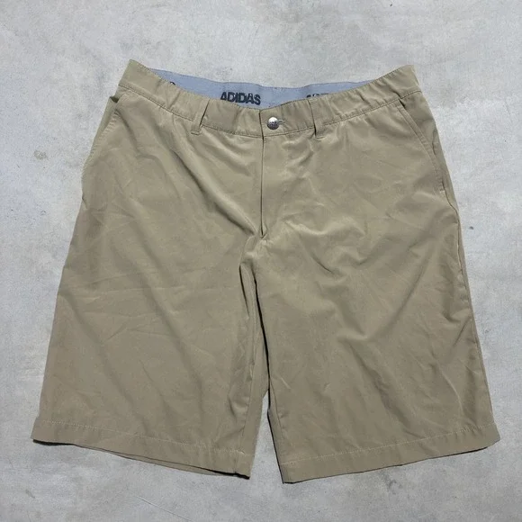Adidas Golf Shorts Men's SZ 36 Khaki Athletic Stretch Shorts Activewear Grippy