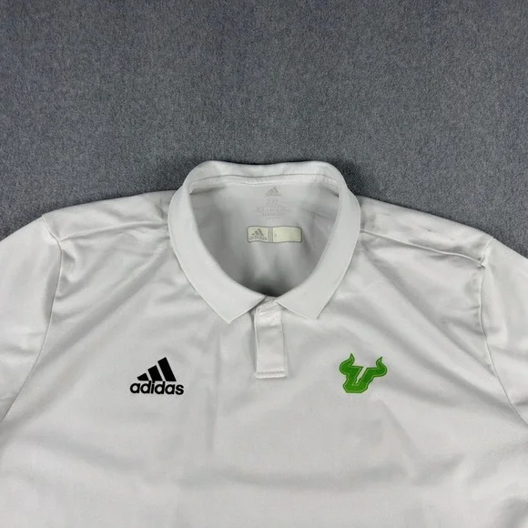 USF Bulls Baseball Adidas Polo Shirt White Team Issued Mens 2XL XXL