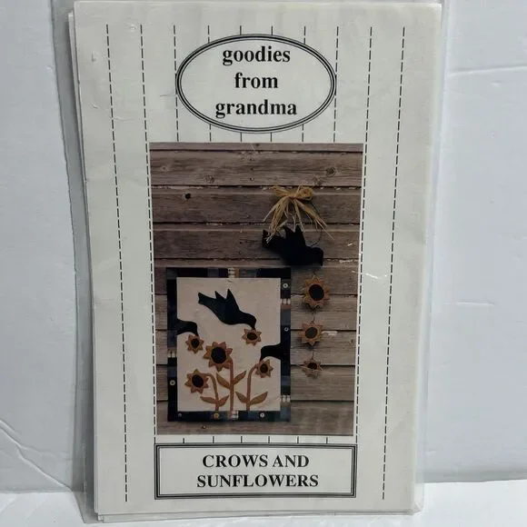 Crows Sunflowers Goodies From Grandma Wall Quilt 143J NEW Vintage Sewing Pattern