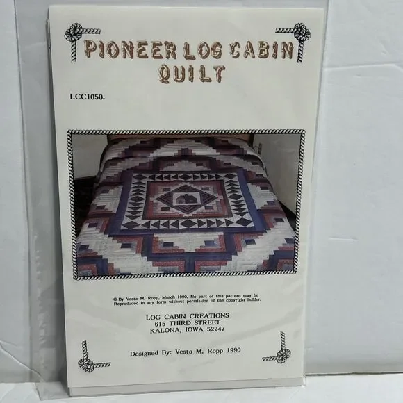 Pioneer Log Cabin Quilt/Wall Hanging LCC1029 NEW Vintage Sewing Pattern 1990