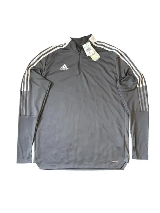 Adidas Men’s Tiro 21 TR Sweatshirt Soccer Football Track Top Size XL Gray New