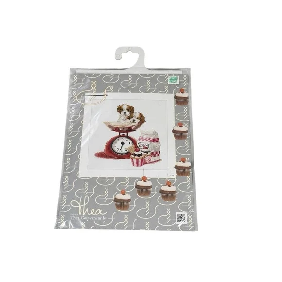 Thea Gouverneur CUPCAKE PUPPY 741 Cross Stitch Kit Opened Unused