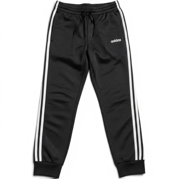 Adidas Mens DP2380 Black White 3 Stripe Track Pants Joggers Size S