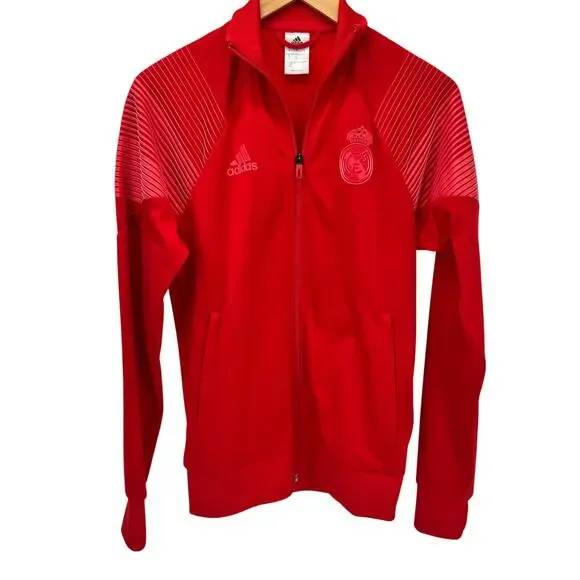 adidas Real Madrid Jacket Mens‎ Small Red Soccer FC Icon Track Top Full Zip 2018