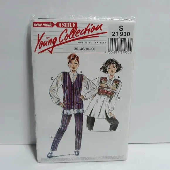 Neue Mode Young Collection Vest Button Shirt pants sewing pattern 36-46 10-20