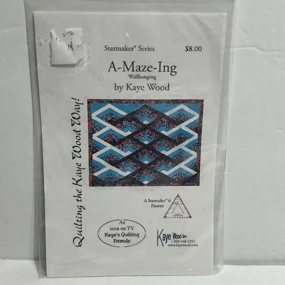 A-Maze-Ing Wall Hanging Quilt Kaye Wood P203 NEW Vintage Sewing Pattern