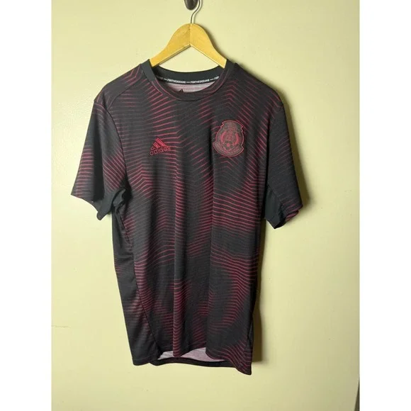 Adidas MEXICO National Team Pre-Match Jersey Kit Men L Red Parley Ocean