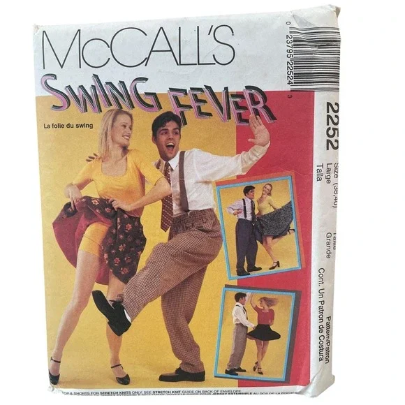 McCALL'S 2252 Swing‎ Fever Dancewear Sewing Pattern Size Large 38-40