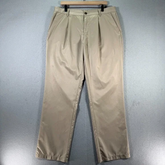 Adidas Climalite‎ Chino Pants Mens 35x34 Brown Straight Leg Golf Active Comfort