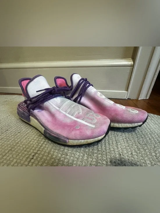 Adidas x Pharrell Human Race Pink Gradient Sneakers - Holi Festivals