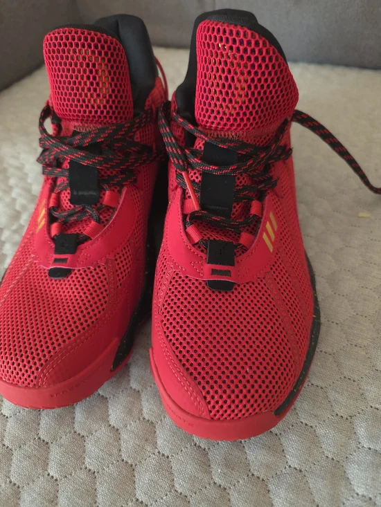 adidas Kids Red and Black Mesh Athletic Sneakers