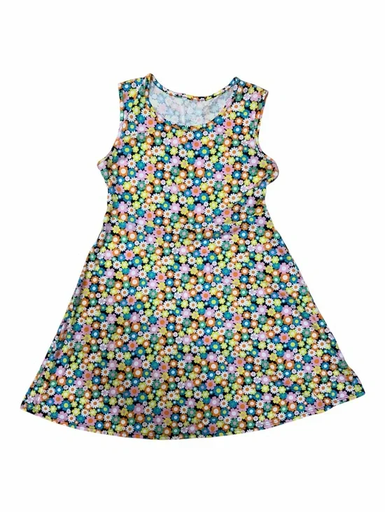 Wonder Nation Girls XL 14-16 Plus Multicolor Floral Sleeveless Skater Dress