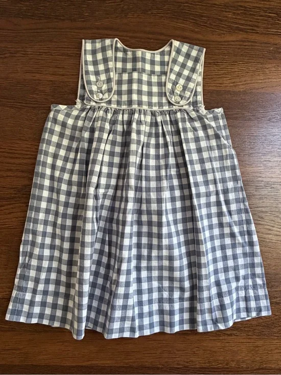Hannah Kate Girls Gingham Pinafore Dress 5