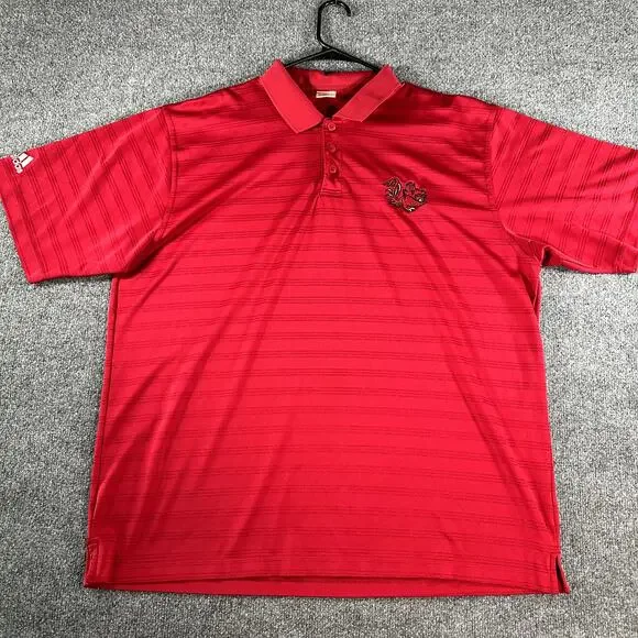 Adidas ClimaLite Golf Polo Shirt Mens XXL Red South Carolina Gamecocks Stripe