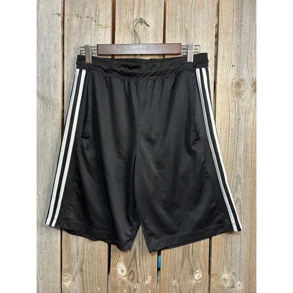 Adidas Mens Climalite Black 3-Stripe Athletic Shorts BP9111 Size Medium