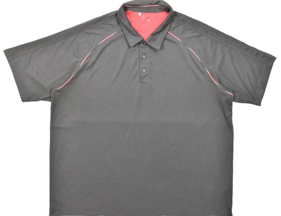 Adidas Golf ClimaCool Polo Shirt Men 2XL Gray Red Piping Raglan Short Sleeve