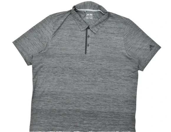 Adidas Golf Polo Shirt Gray Heather Short Sleeve Mens 2XL XXL Stretch Performanc