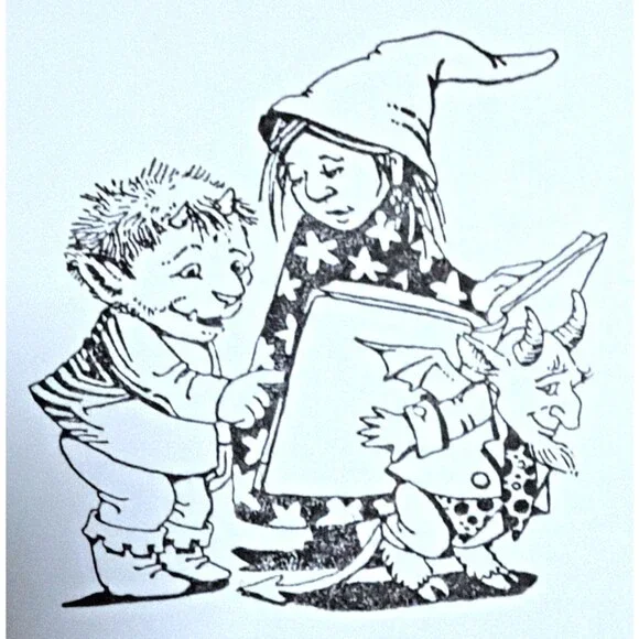 Vintage LIttle Witch and the Riddle Stamper by Bruce Degen for Kidstamps 1986