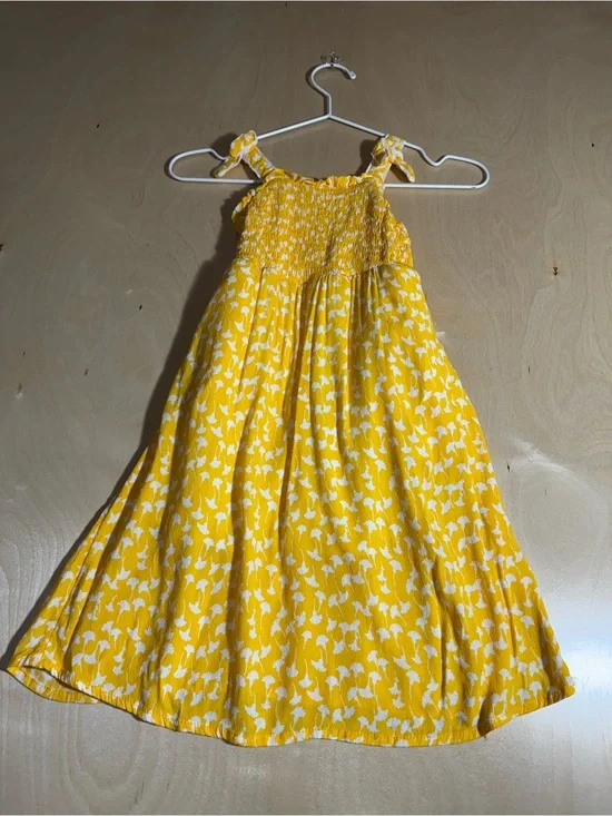 Diane Von Furstenberg Yellow Floral Tie-Shoulder Sundress for Girls Size 4T