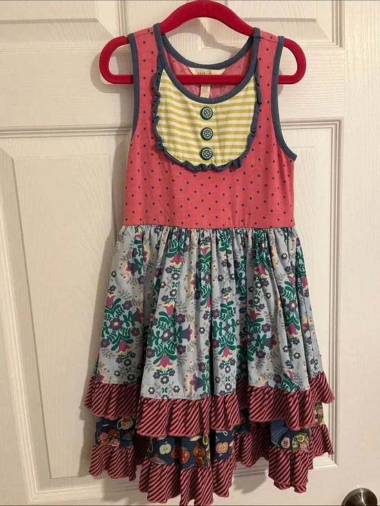 Matilda Jane Polka Dot & Floral Ruffle Twirl Dress 6