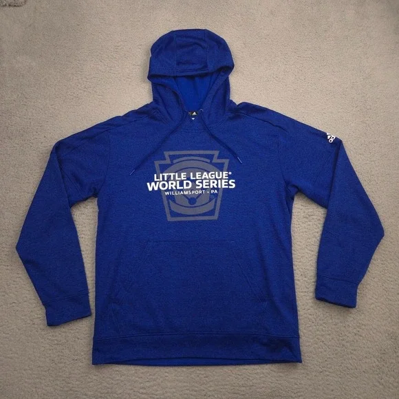Adidas Little League World Series Hoodie Mens L Blue ClimaWarm Williamsport