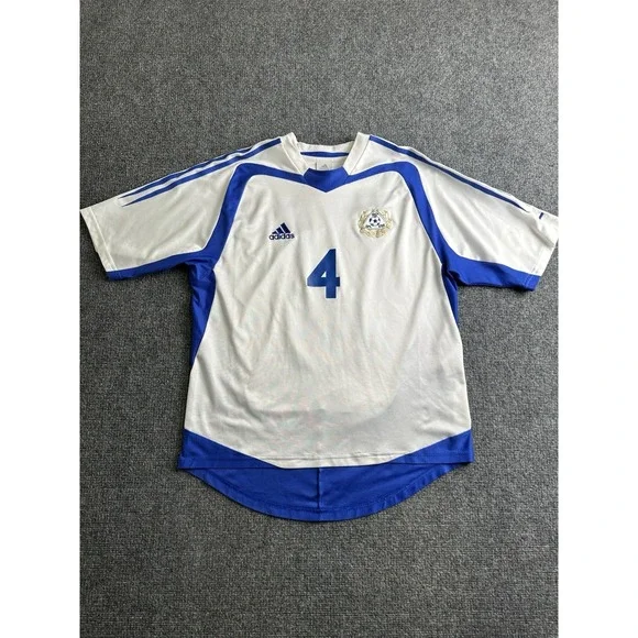Mens Adidas Finland Sami Hyypiä #4 Home Soccer Jersey 2004, Size M