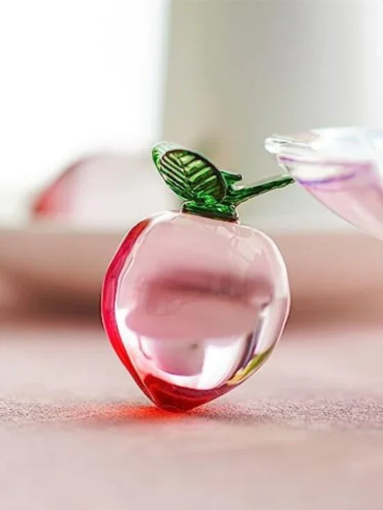 New -‎ Glass Fruits Decor Crystal Peach Figurines Collectibles for Office