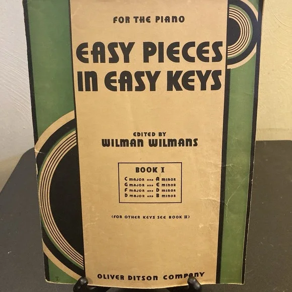 Piano Easy Pieces in Easy Keys Wilmans Vtg 1935 Ditson Learn to Play‎ Songbook