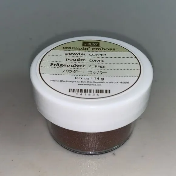 Stampin Up! Embossing Powder Copper Brown Textured Raised Craft Scrapbook Art