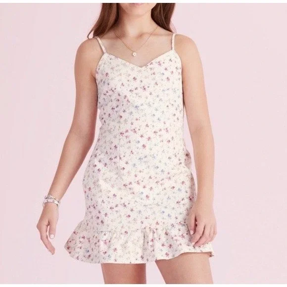 LoveShackFancy x Target Girls Sunrise Patchwork Denim Dress Cream NWT 16