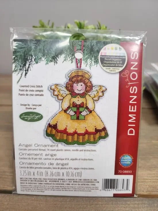 Dimensions Susan Winget Angel 70-08893 Plastic Canvas Ornament Kit 3.25