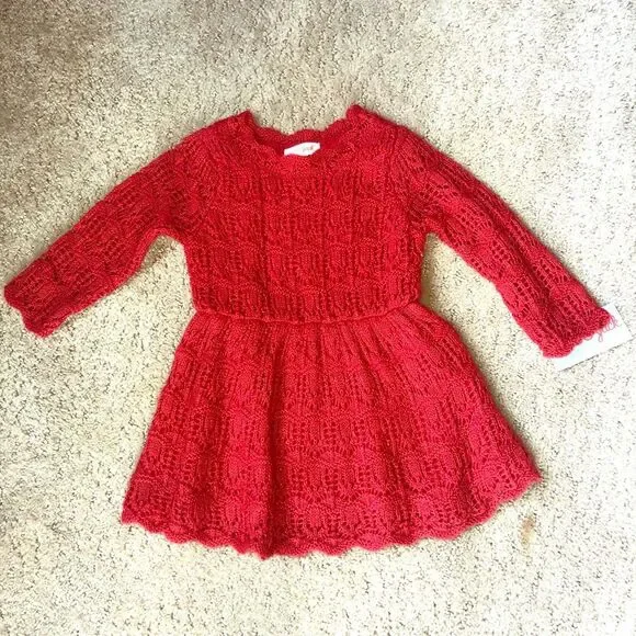Red Knit Sweater Dress