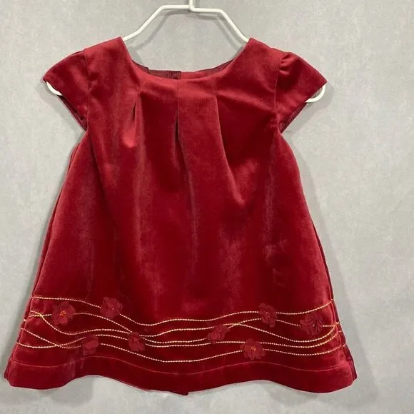 Burgundy Baby Girl Infant Velvet Christmas Dress