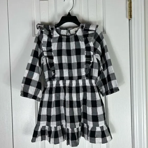 Crewcuts Girls Black White Dress Size 4