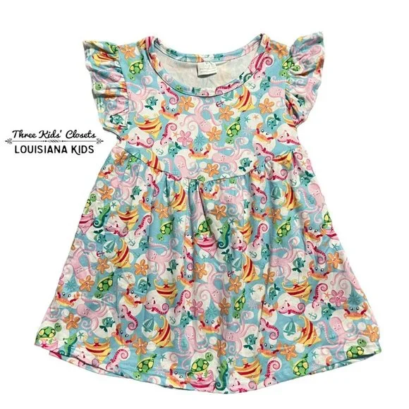 Girls Sz M (3T) Ocean Sea Life Tunic Dress