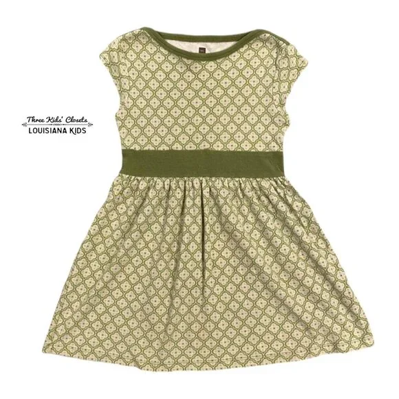 Tea Collection Sz 5 Green Rosa Tile Banded Dress