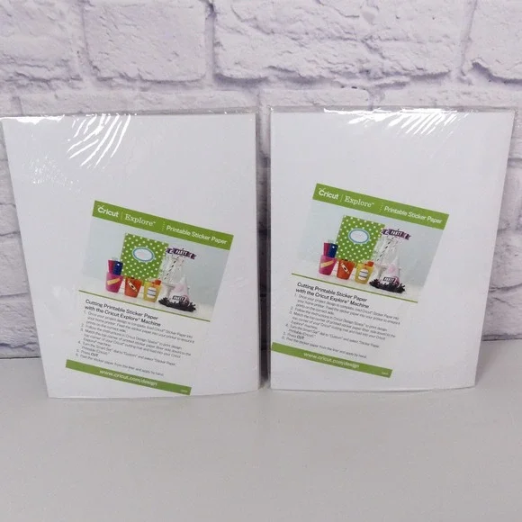 Cricut Printable Sticker Paper White 8.5x11 12 Sheets 2 Pack Bundle Crafting