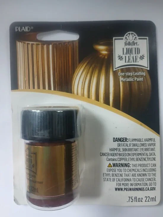 Folkart Liquid Leaf Craft Paint by Plaid, Classic Gold color - New