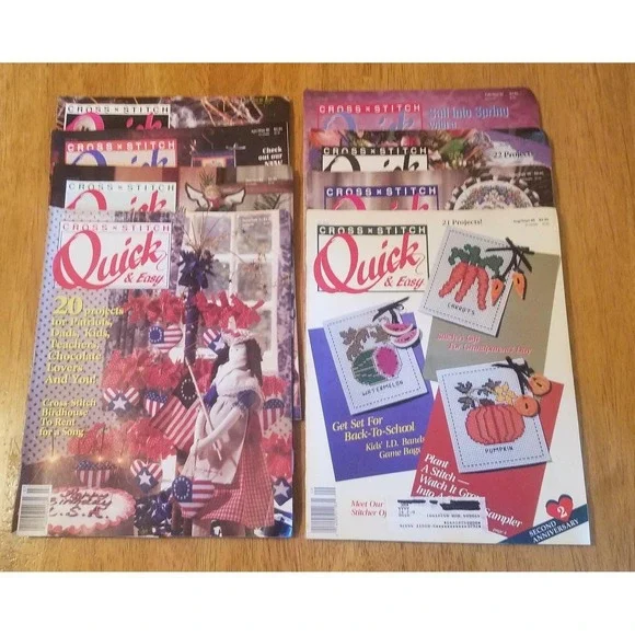Cross Stitch Quick & Easy Magazines (set of 8 1990/91)