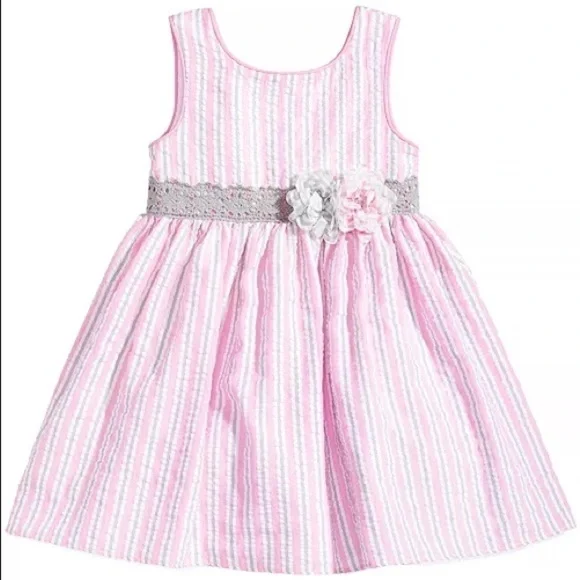 Marmellata Girls, Pink Seersucker Dress, Barbiecore, Size 18M
